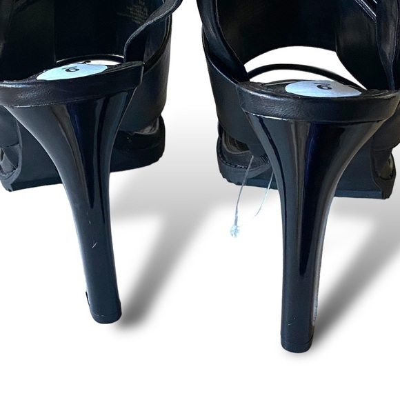 DKNY Slingback Heeled Sandals- Black-Silver Hardware NWT Size 9 Romantic…Gothic - Picture 9 of 16